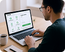 Man creating profile